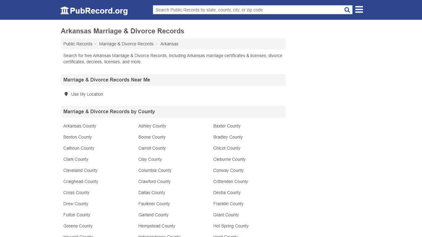 Free Arkansas Marriage & Divorce Records - PubRecord.org